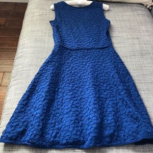 Max Studio Blue Dress in Textured Fabric - Small